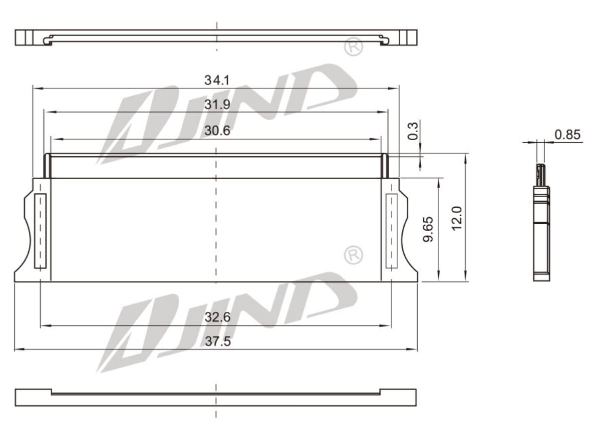 0.5mm LVDS FPC 连接器 侧视图