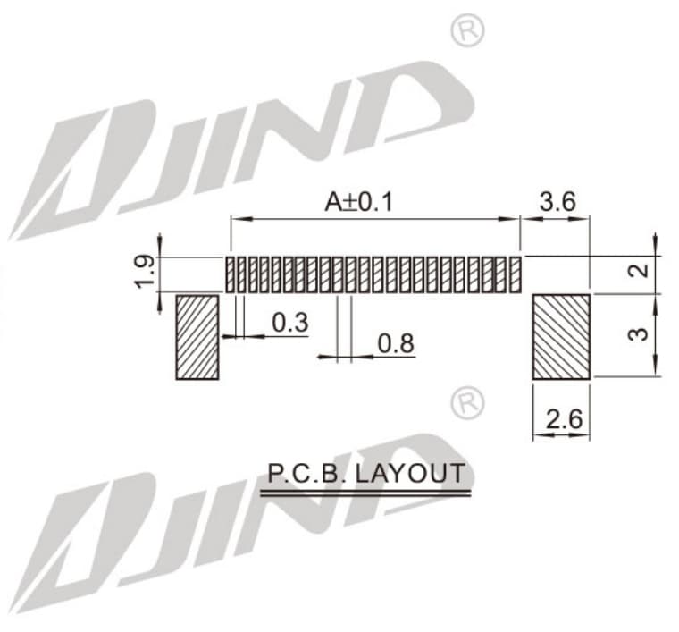 0.8mm H2.5mm FPC 连接器 细节